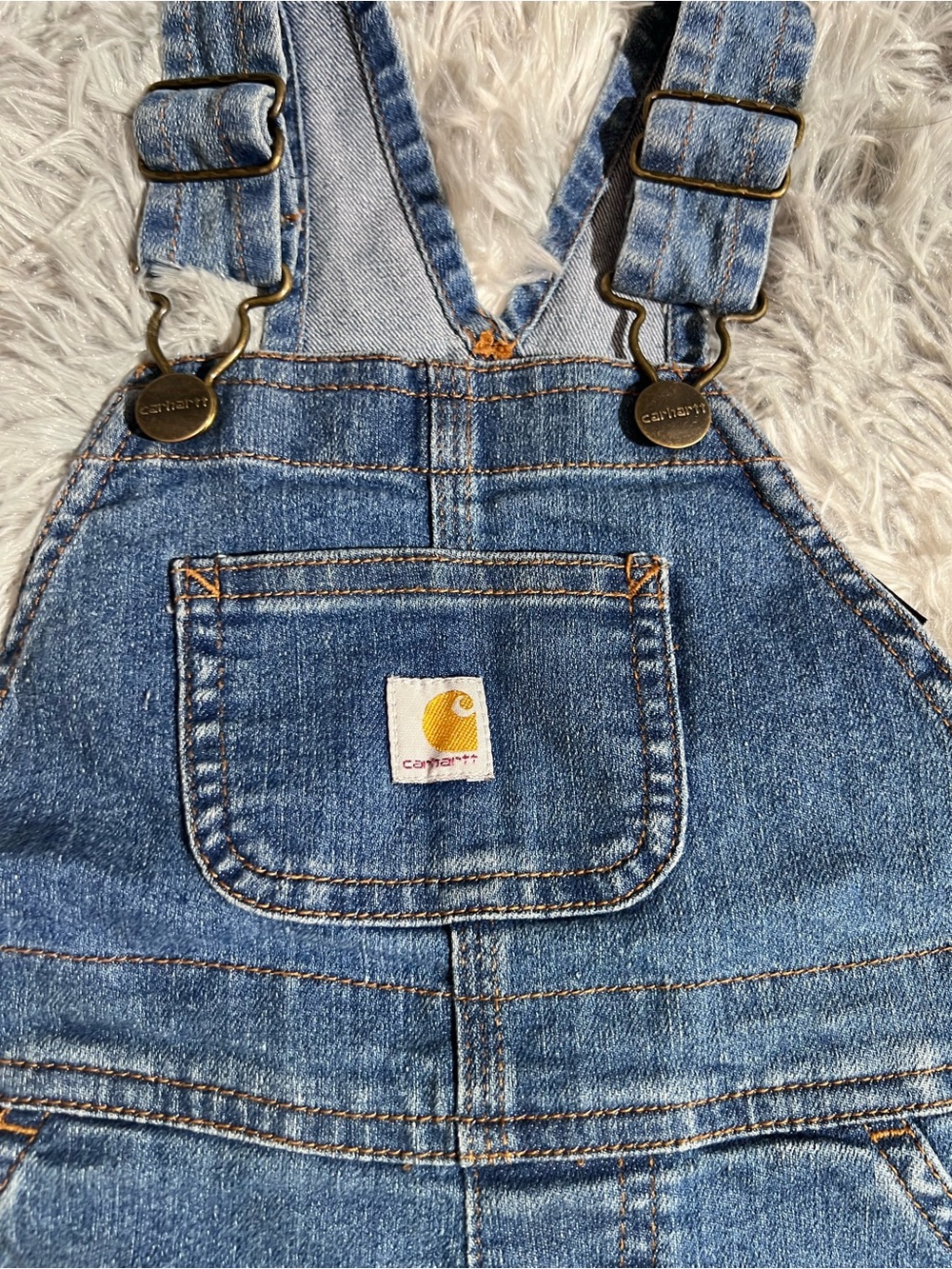 Carhartt Blue Denim short overalls - Picture 2 of 6
